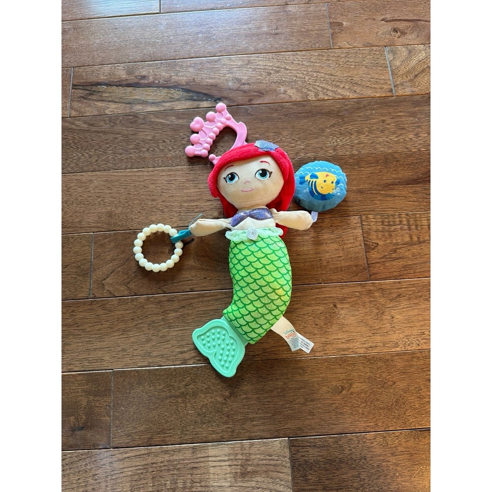 Disney Baby Little Mermaid Princess Ariel Plush Rattle Teether lovey doll